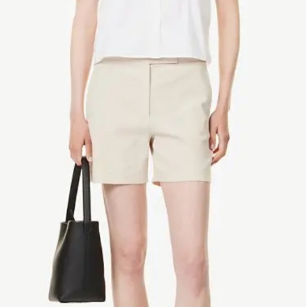 Theory White Waist Tab Textured Mid-Rise shorts In White Seer Suit Size 00